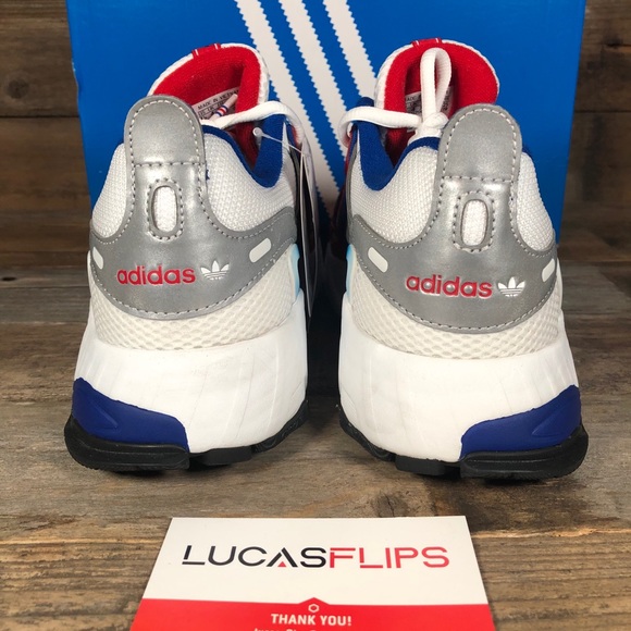 NEW adidas EQT Gazelle J White Red Blue Womens - Picture 4 of 6